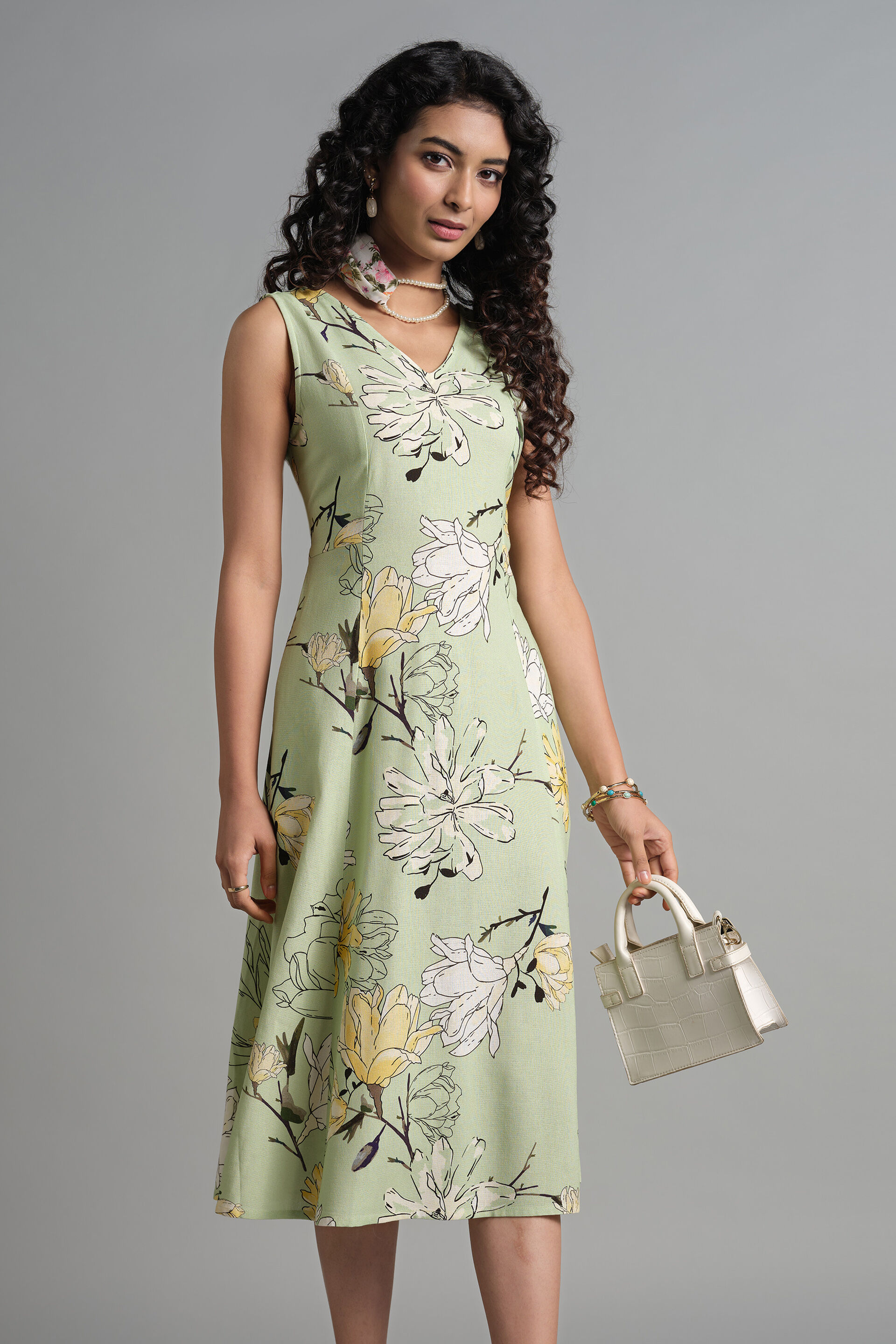 Summer Flowers Dress, Mint, image 3